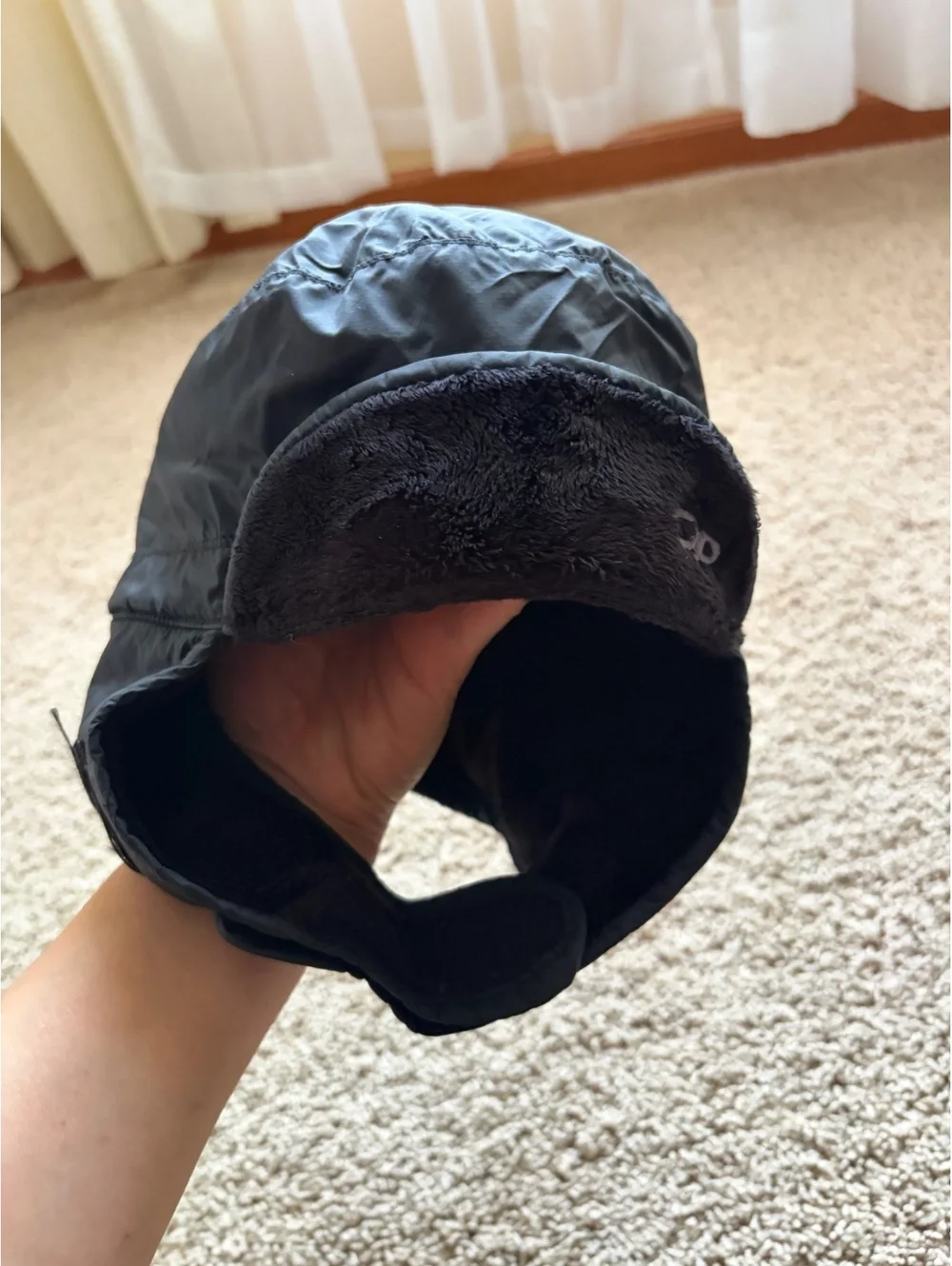 Outdoor Research Frostline Hat Black soft fleece lining fold-down earflaps